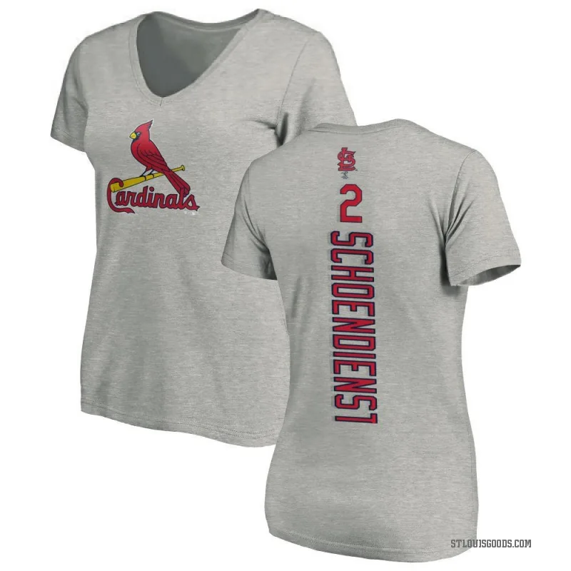 Red Schoendienst Women's Red St. Louis Cardinals Backer Slim Fit T-Shirt - Ash