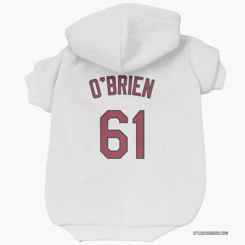 Riley O'Brien  White St. Louis Cardinals  Cat & Dog Pet Hoodie