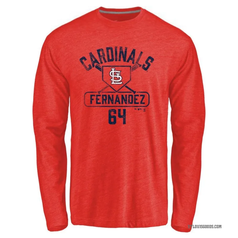 Ryan Fernandez Men's Red St. Louis Cardinals Base Runner Long Sleeve T-Shirt -