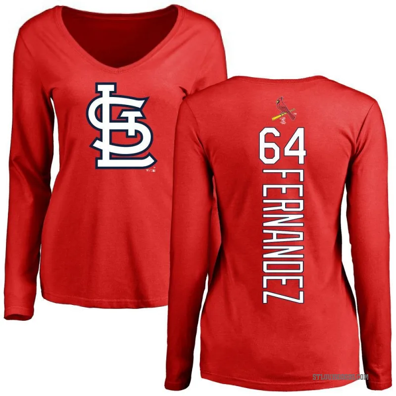 Ryan Fernandez Women's Red St. Louis Cardinals Backer Slim Fit Long Sleeve T-Shirt -