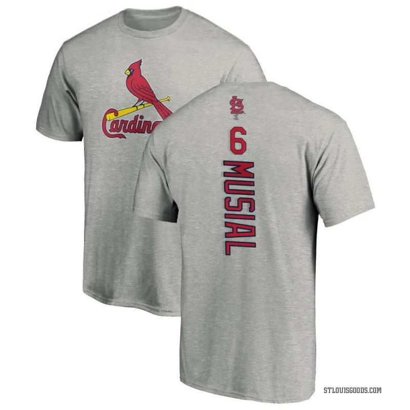 Stan Musial Men's Ash St. Louis Cardinals Backer T-Shirt -