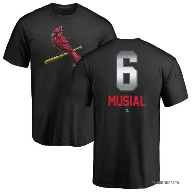 Stan Musial Youth Black St. Louis Cardinals Midnight Mascot T-Shirt -