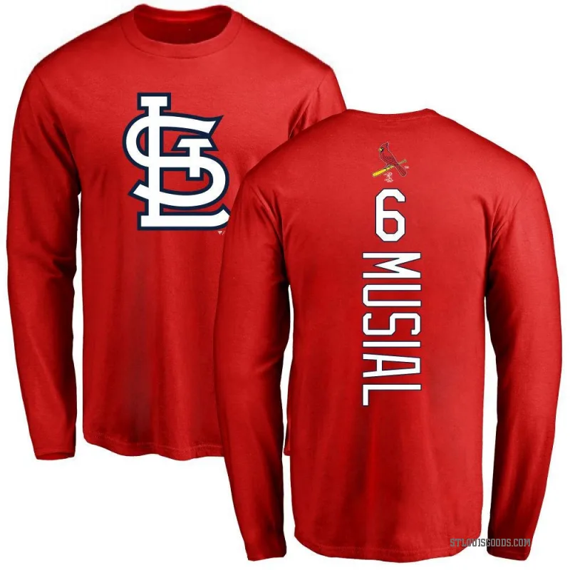 Stan Musial Youth Red St. Louis Cardinals Backer Long Sleeve T-Shirt -