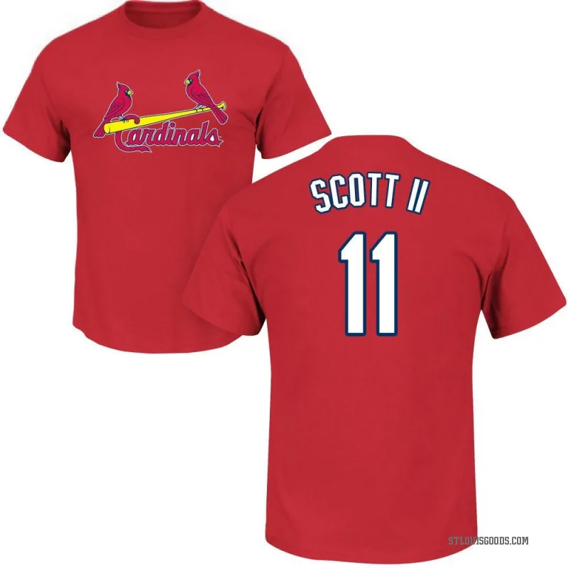 Victor Scott II Men's Red St. Louis Cardinals Roster T-Shirt -