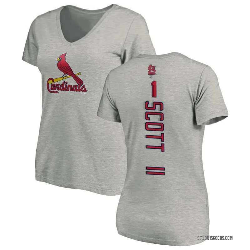 Victor Scott II Women's Ash St. Louis Cardinals Backer Slim Fit T-Shirt -