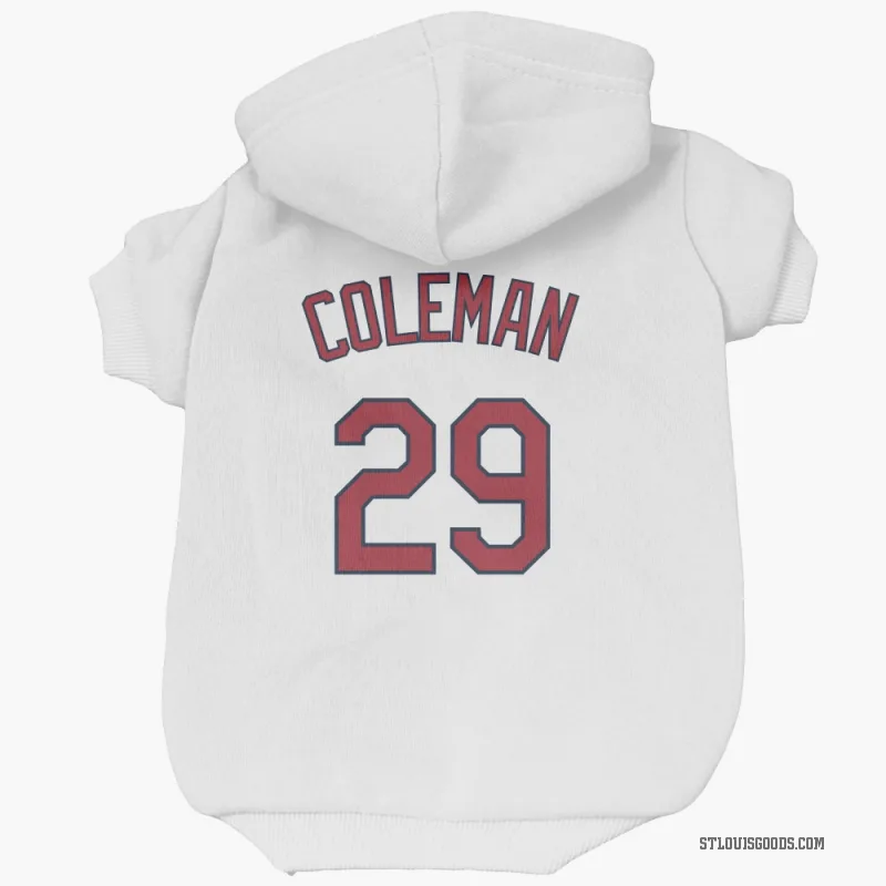 Vince Coleman  White St. Louis Cardinals  Cat & Dog Pet Hoodie