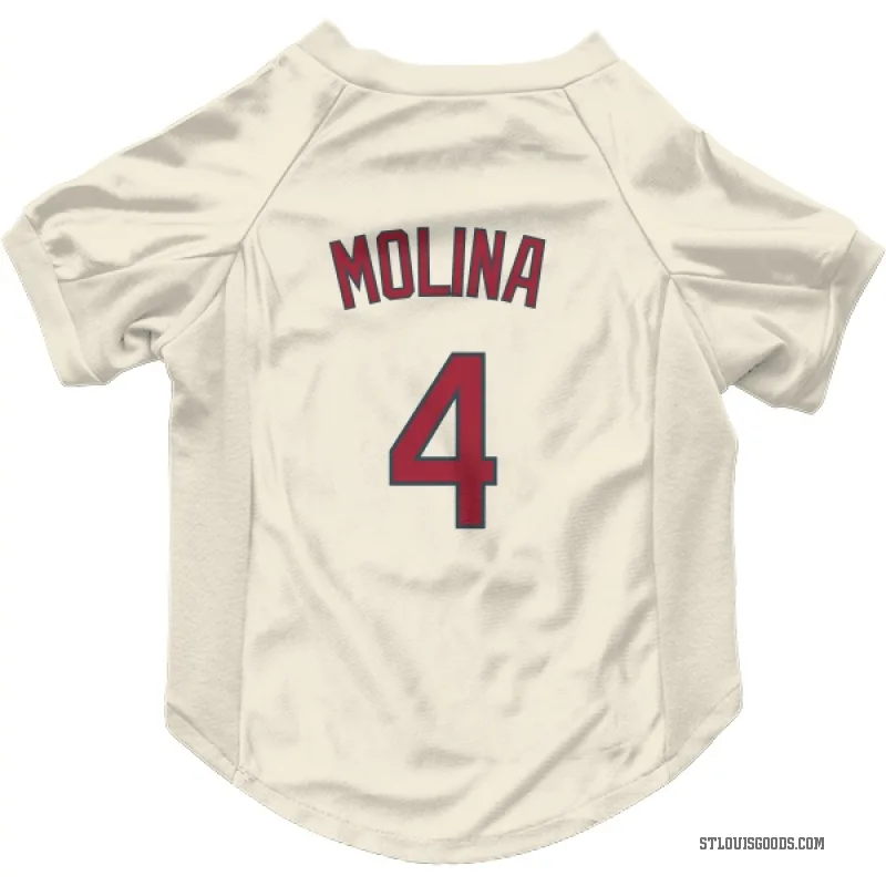 Yadier Molina Cream St. Louis Cardinals Cat & Dog Pet Jersey