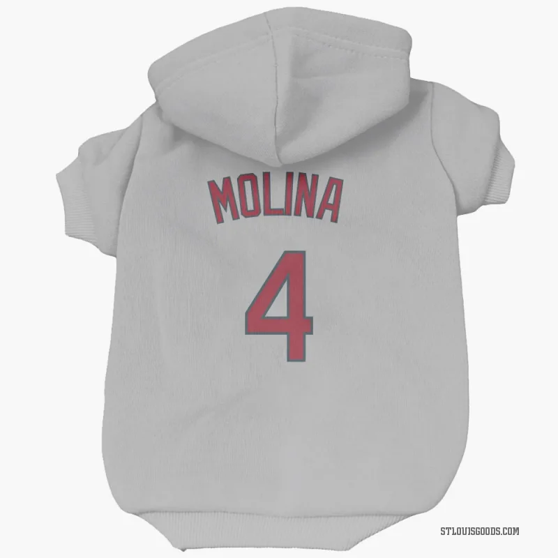Yadier Molina Gray St. Louis Cardinals Cat & Dog Pet Hoodie