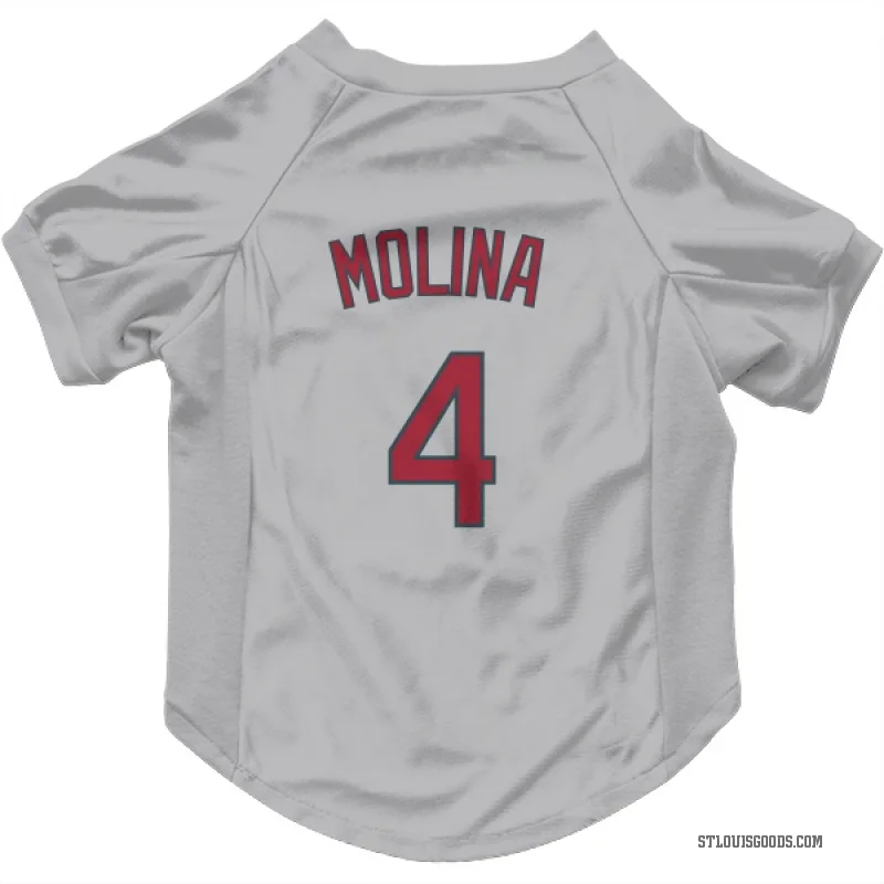 Yadier Molina Gray St. Louis Cardinals Cat & Dog Pet Jersey