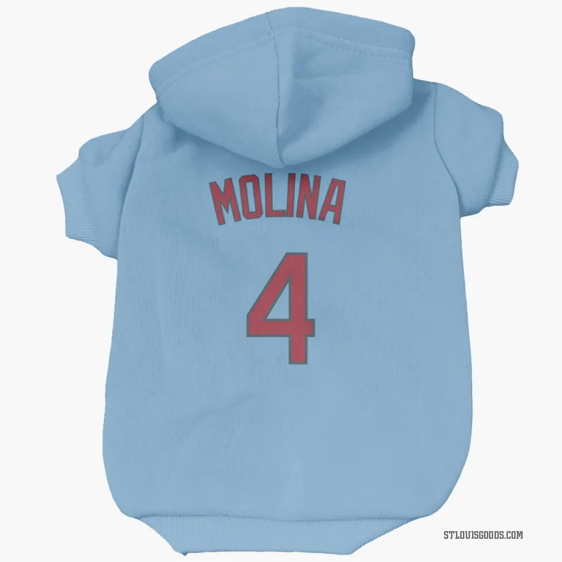 Yadier Molina Light Blue St. Louis Cardinals Cat & Dog Pet Hoodie