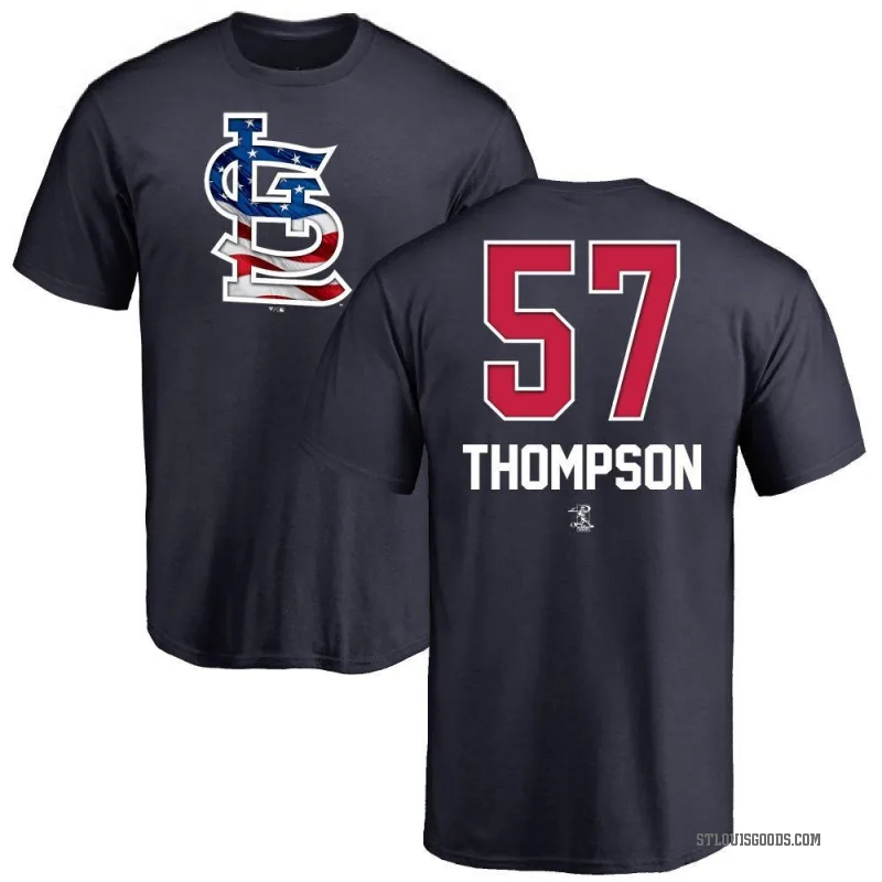 Zack Thompson Men's Navy St. Louis Cardinals Name and Number Banner Wave T-Shirt -